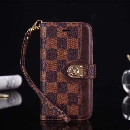 LV Louis Vuitton ダミエ柄 きんぞく ブラウン 電話ケース zm