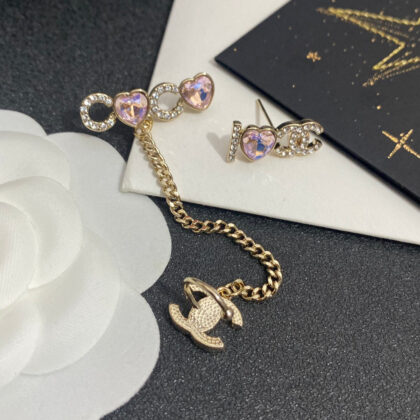 CHANEL非対称クリスタルイヤリング イヤークリップ SS