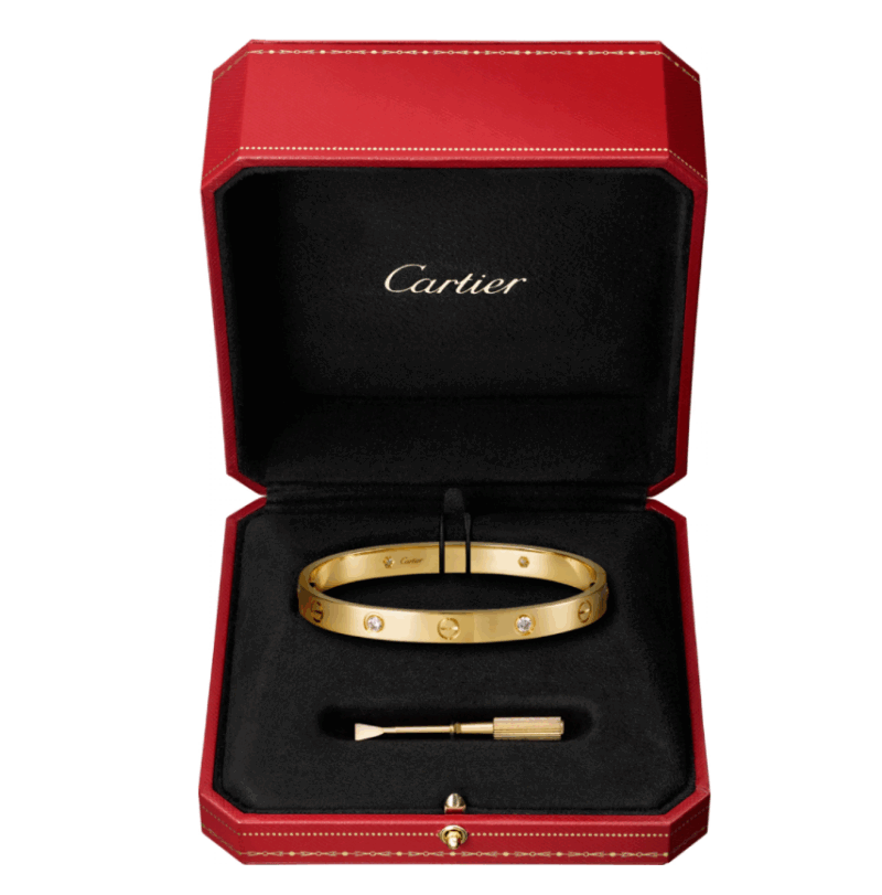 【Cartier】カルティエ LOVE BRACELET, 4 DIAMONDS ブレスレット、ダイヤモンド4個 - 画像 (5)