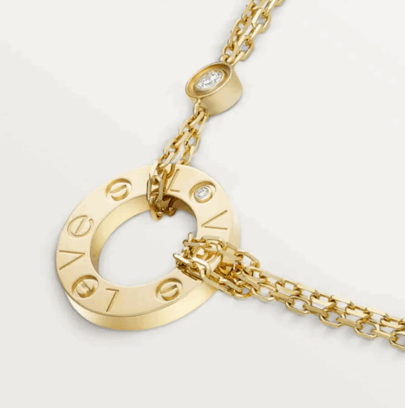 【Cartier】 LOVE ネックレス 18Kゴールド ダイヤモンド2個 - 画像 (7)