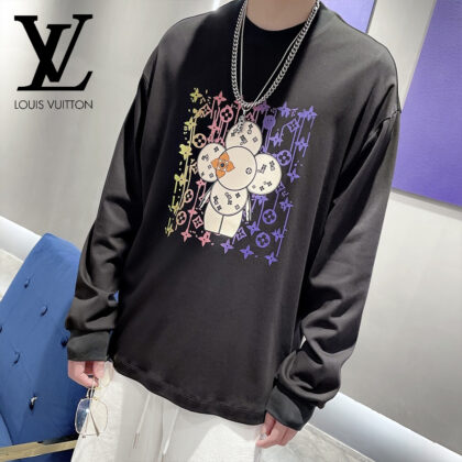LV Louis Vuittonコットンのおしゃれ丸首パーカーです09 SS95552