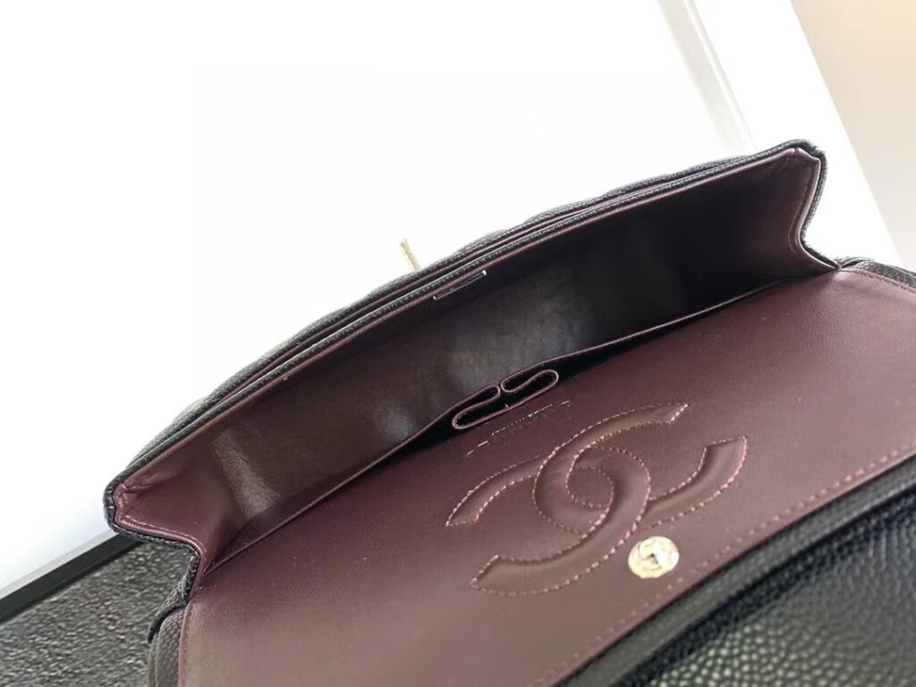 Chanel Flap Bag Carviar Leather Black Medium 1112 - 画像 (6)