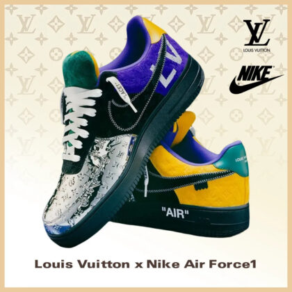 【新商品発売】【今年の新商品】LOUIS VUITTON NIKE AIR FORCE 1 LOW BY VIRGIL ABLOH BLACK METALLIC SILVER【代金引換】