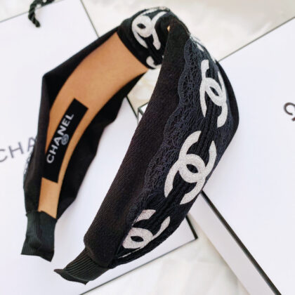 CHANEL結び目のあるレースのヘッドバンド SS