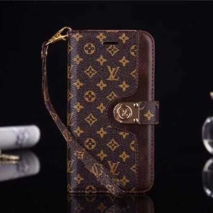 LV Louis Vuitton ブラウン 小柄モノグラム きんぞく 電話ケース zm
